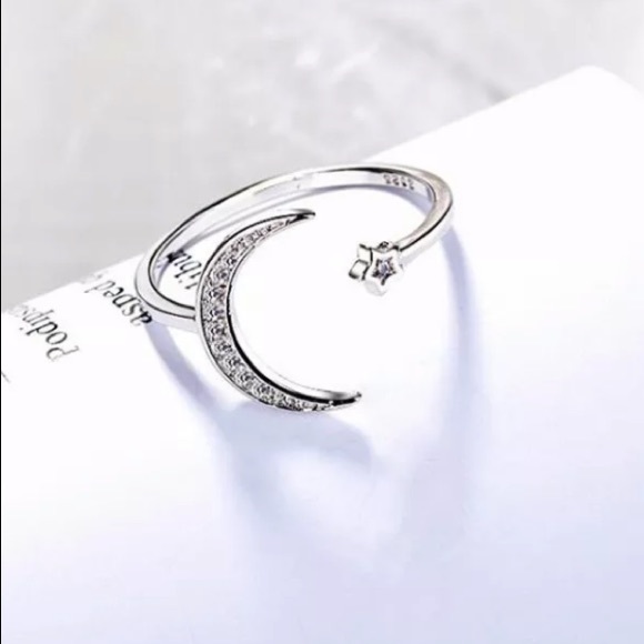 NEW 💎 925 Sterling Silver Moon Star Ring - Picture 7 of 7